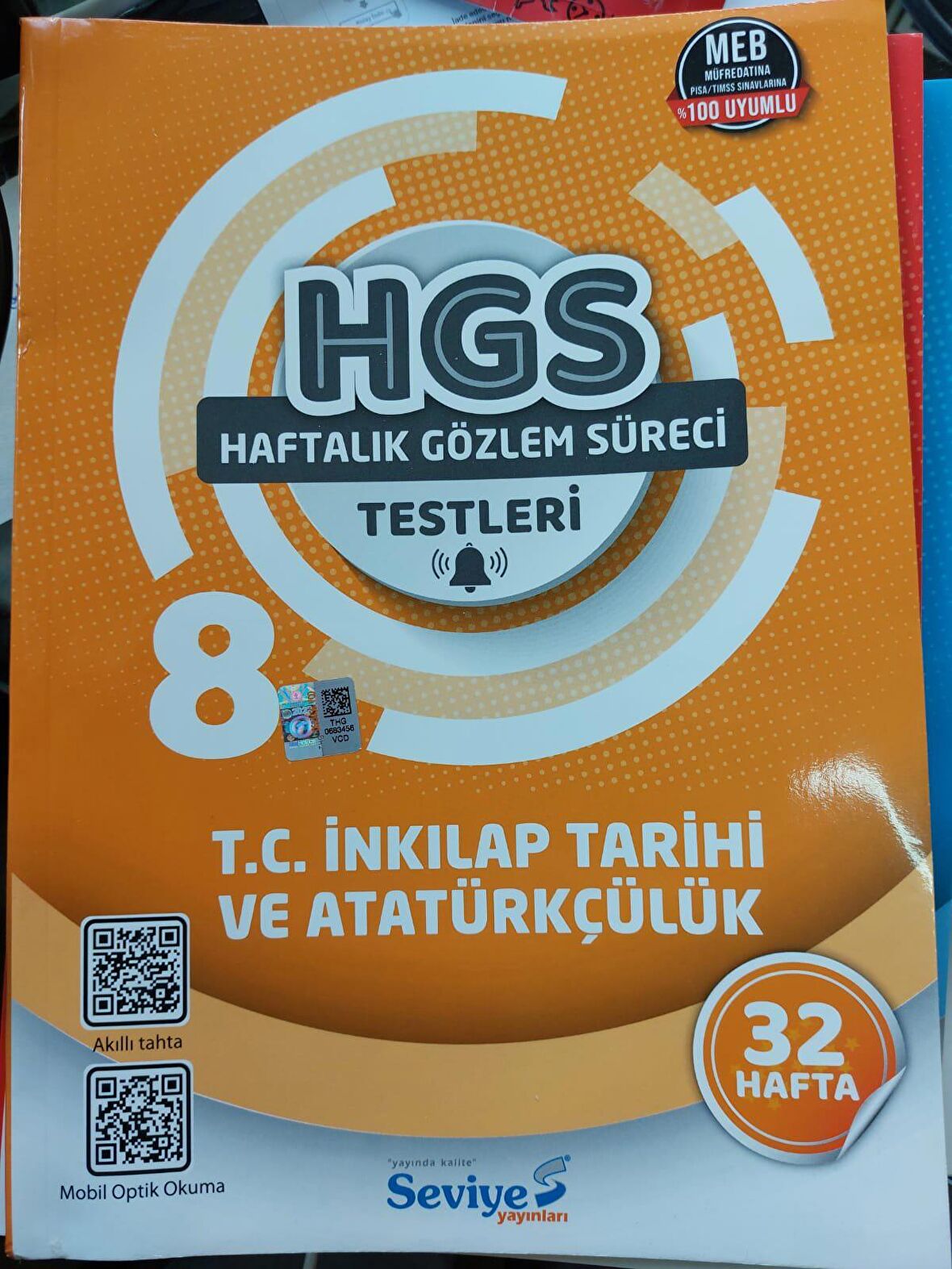 SEVİYE YAYINLARI 8.SINIF T.C.İKILAP TARİHİ  HGS( HAFTALIK GÖZLEM SÜRECİ) TESTLERİ 32 HAFTA